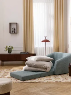 Sillón cama en tejido bouclé Eliot