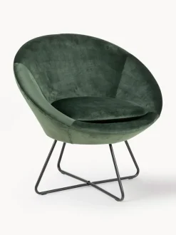 Sillón cóctel de terciopelo Center