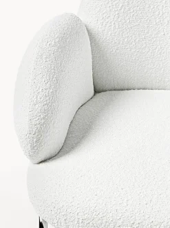 Sillón cóctel en tejido bouclé con patas de metal Luan