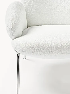 Sillón cóctel en tejido bouclé con patas de metal Luan