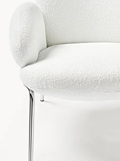 Sillón cóctel en tejido bouclé con patas de metal Luan