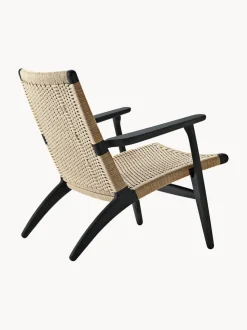 Sillón con asiento y respaldo tejidos a mano CH25