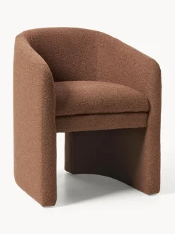 Sillón con reposabrazos en tejido bouclé Mairo
