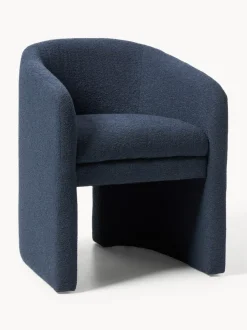 Sillón con reposabrazos en tejido bouclé Mairo