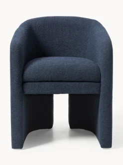 Sillón con reposabrazos en tejido bouclé Mairo