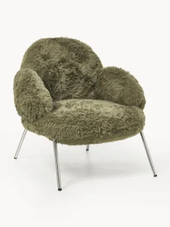 Sillón de cuero sintética con patas de metal Luan