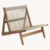 Sillón de exterior artesanal de madera de iroko MR01 Initial