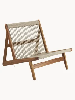 Sillón de exterior artesanal de madera de iroko MR01 Initial