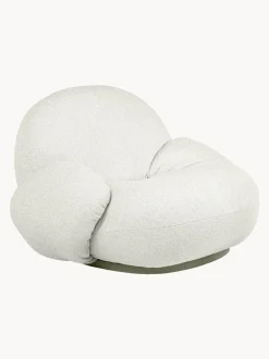 Sillón de jardín giratorio en tejido de bouclé Pacha