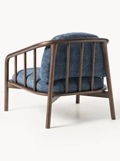 Sillón de madera de fresno con tapizado de borreguillo Balin