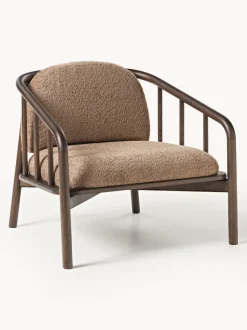 Sillón de madera de fresno con tapizado de borreguillo Balin