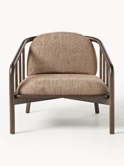 Sillón de madera de fresno con tapizado de borreguillo Balin
