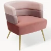 Sillón de terciopelo diseño retro Sandwich