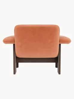 Sillón de terciopelo y madera de roble Brasilia