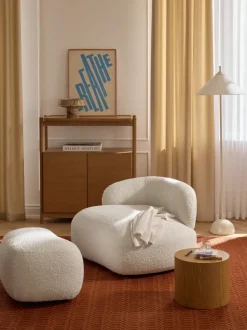 Sillón en tejido bouclé Alba