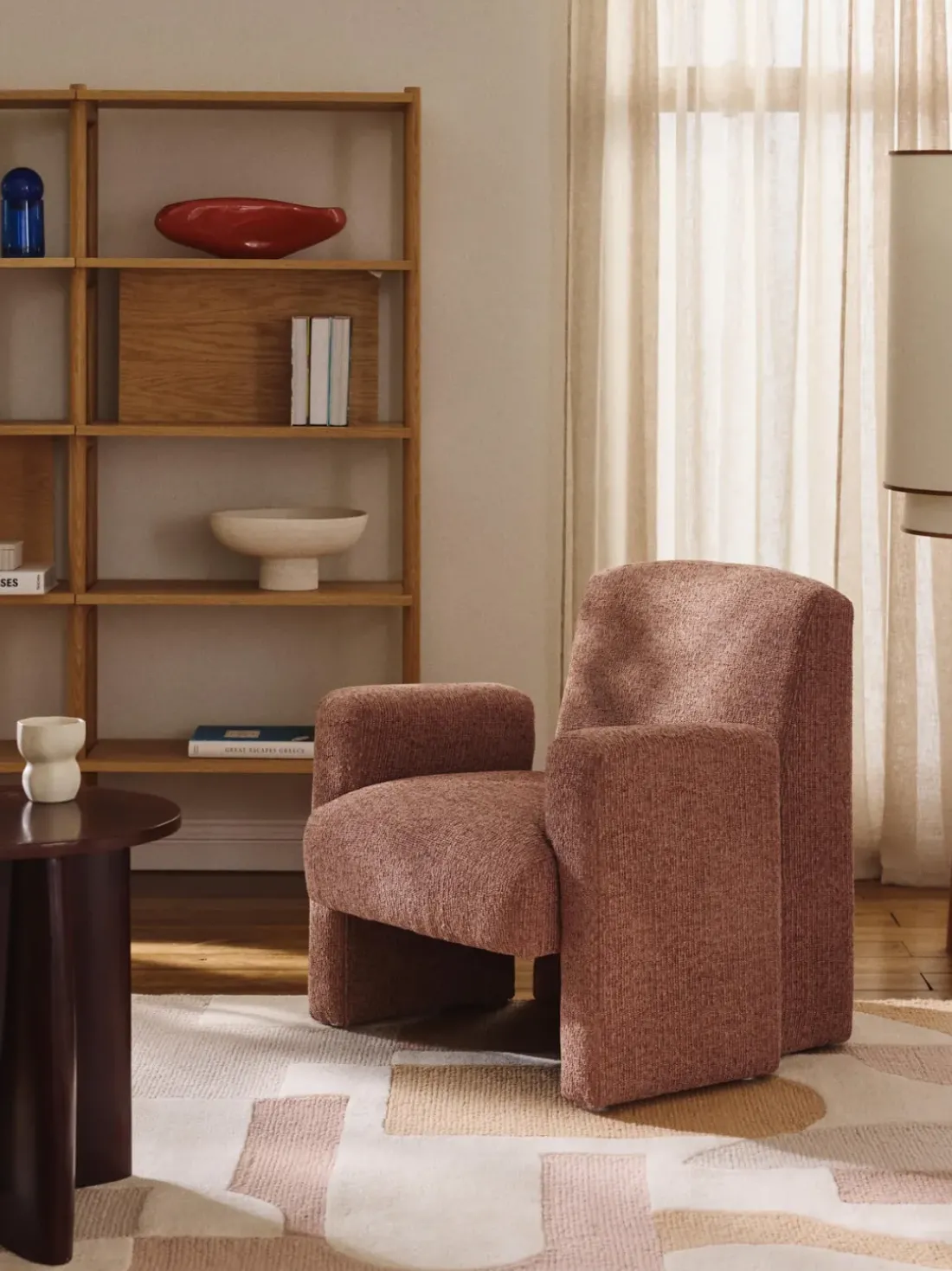 Sillón en tejido bouclé Aven