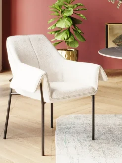 Sillón en tejido bouclé Bess