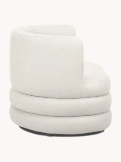 Sillón en tejido bouclé de diseño Solomon