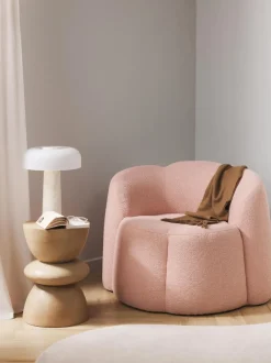 Sillón en tejido bouclé Fleur