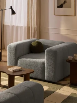 Sillón en tejido bouclé Lena