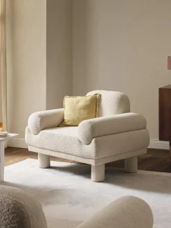 Sillón en tejido bouclé Lilo