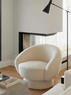 Sillón en tejido bouclé Ted