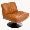 Sillón giratorio de cuero Napa