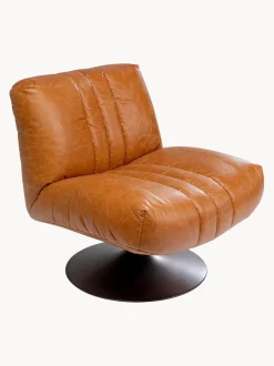 Sillón giratorio de cuero Napa