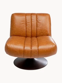 Sillón giratorio de cuero Napa