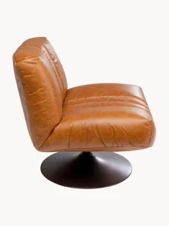 Sillón giratorio de cuero Napa