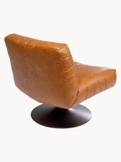 Sillón giratorio de cuero Napa