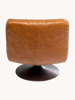 Sillón giratorio de cuero Napa