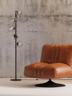 Sillón giratorio de cuero Napa