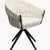 Sillón giratorio en tejido bouclé Dean