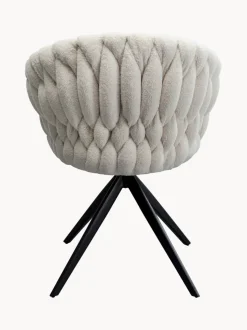 Sillón giratorio en tejido bouclé Dean