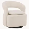 Sillón giratorio en tejido bouclé Laurel