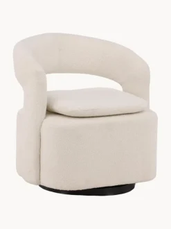 Sillón giratorio en tejido bouclé Laurel