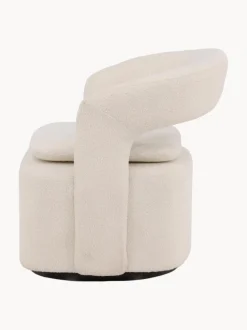 Sillón giratorio en tejido bouclé Laurel