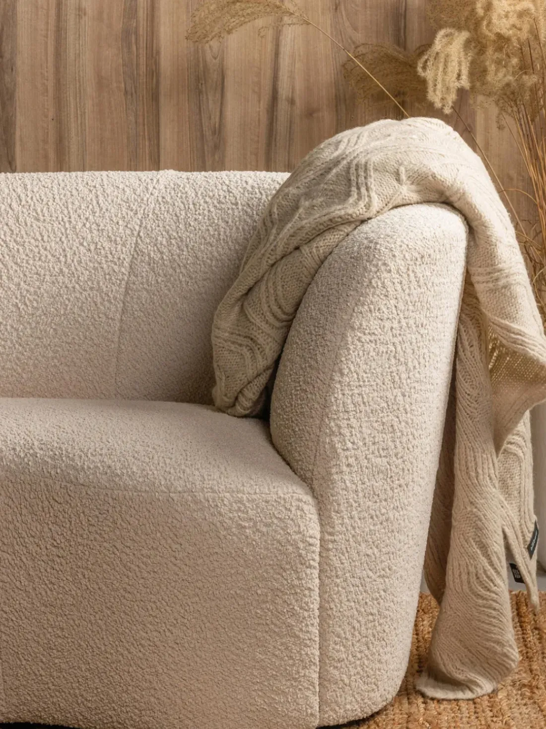 Sillón grande en tejido bouclé Sibylla