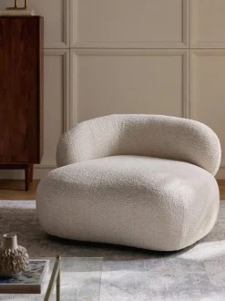 Sillón lounge de borreguillo bouclé Alba