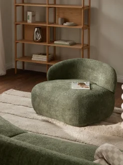 Sillón lounge de borreguillo bouclé Alba