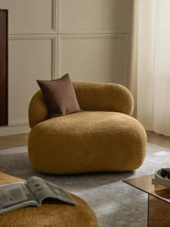 Sillón lounge de borreguillo bouclé Alba