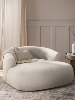 Sillón lounge grande en tejido bouclé Sofia