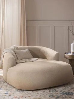 Sillón lounge grande en tejido bouclé Sofia