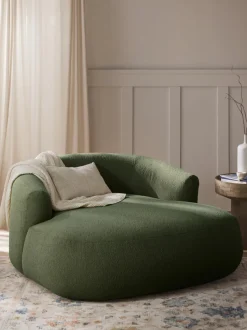 Sillón lounge grande en tejido bouclé Sofia