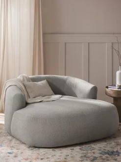 Sillón lounge grande en tejido bouclé Sofia