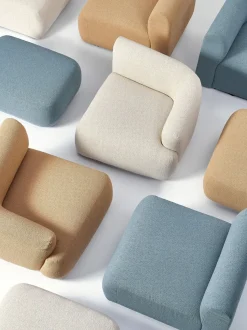Sillón lounge grande en tejido bouclé Sofia