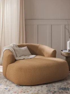 Sillón lounge grande en tejido bouclé Sofia