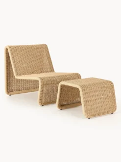 Sillón para exterior de mimbre Hank