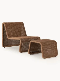 Sillón para exterior de mimbre Hank